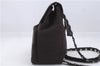 Authentic Ferragamo Vintage Backpack Canvas Leather Brown 7707D