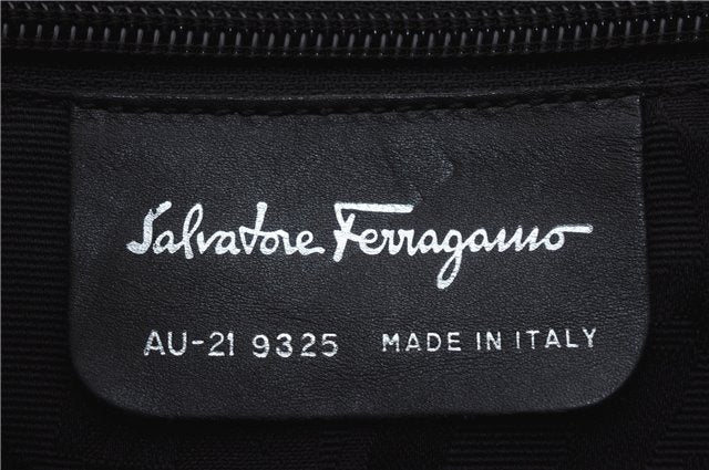 Authentic Ferragamo Vintage Backpack Canvas Leather Brown 7707D
