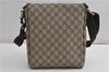 Authentic GUCCI Shoulder Cross Body Bag Purse GG PVC Leather 223666 Brown 7707F