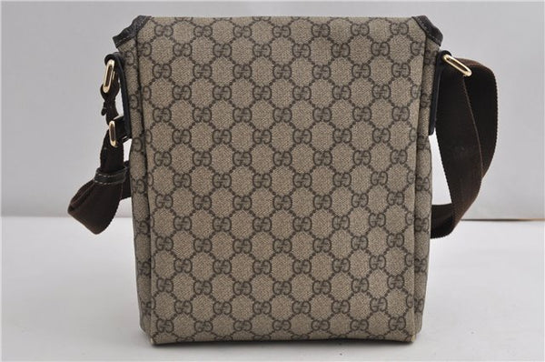 Authentic GUCCI Shoulder Cross Body Bag Purse GG PVC Leather 223666 Brown 7707F