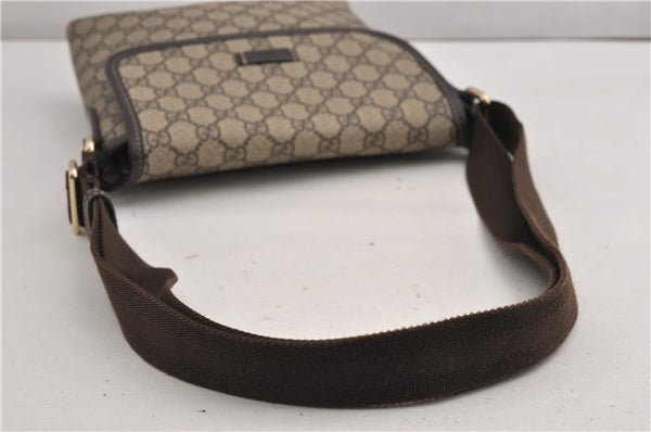 Authentic GUCCI Shoulder Cross Body Bag Purse GG PVC Leather 223666 Brown 7707F