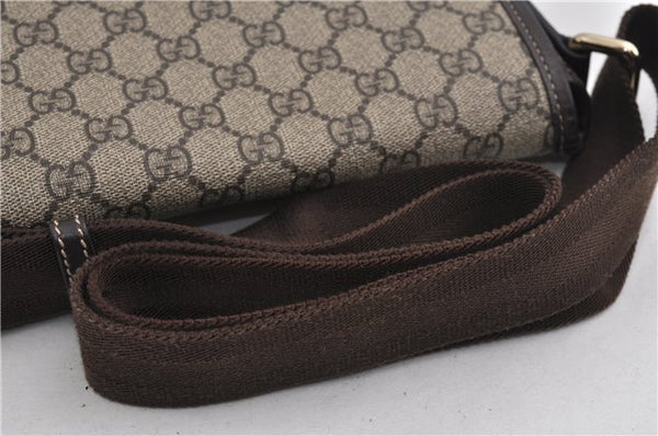 Authentic GUCCI Shoulder Cross Body Bag Purse GG PVC Leather 223666 Brown 7707F