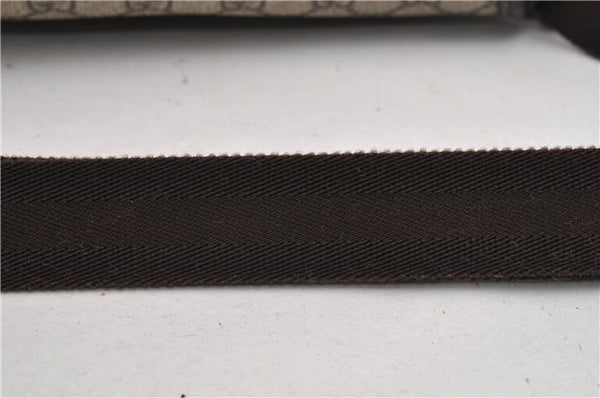 Authentic GUCCI Shoulder Cross Body Bag Purse GG PVC Leather 223666 Brown 7707F