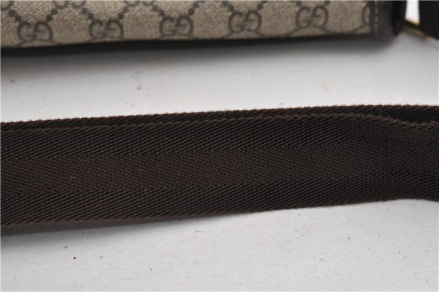Authentic GUCCI Shoulder Cross Body Bag Purse GG PVC Leather 223666 Brown 7707F