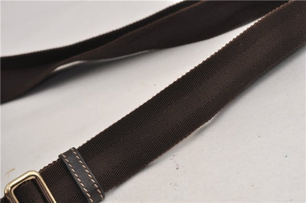 Authentic GUCCI Shoulder Cross Body Bag Purse GG PVC Leather 223666 Brown 7707F