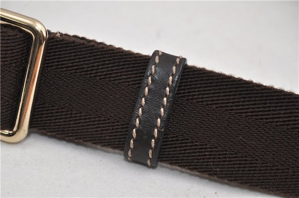 Authentic GUCCI Shoulder Cross Body Bag Purse GG PVC Leather 223666 Brown 7707F