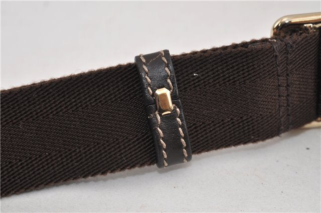 Authentic GUCCI Shoulder Cross Body Bag Purse GG PVC Leather 223666 Brown 7707F