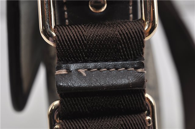 Authentic GUCCI Shoulder Cross Body Bag Purse GG PVC Leather 223666 Brown 7707F