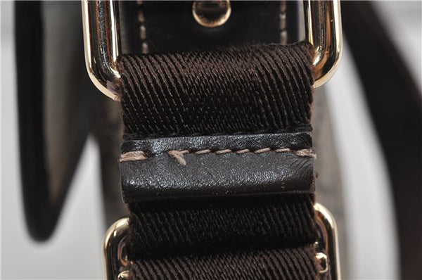 Authentic GUCCI Shoulder Cross Body Bag Purse GG PVC Leather 223666 Brown 7707F