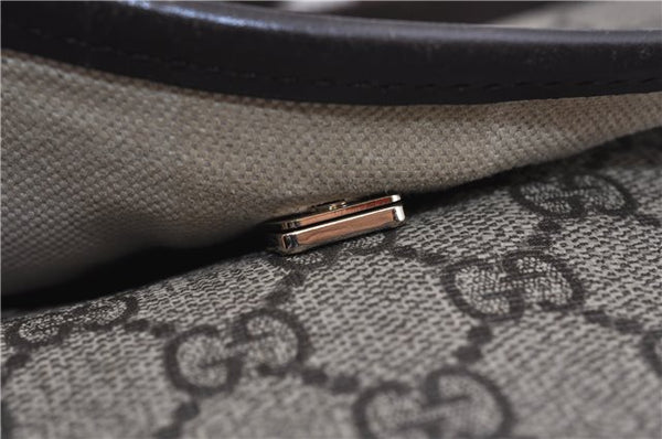 Authentic GUCCI Shoulder Cross Body Bag Purse GG PVC Leather 223666 Brown 7707F