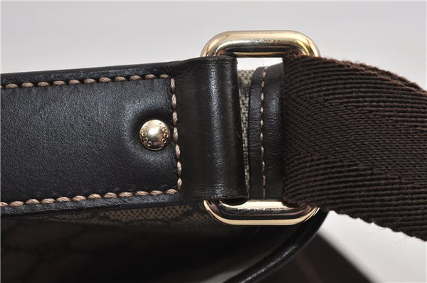 Authentic GUCCI Shoulder Cross Body Bag Purse GG PVC Leather 223666 Brown 7707F