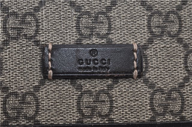 Authentic GUCCI Shoulder Cross Body Bag Purse GG PVC Leather 223666 Brown 7707F