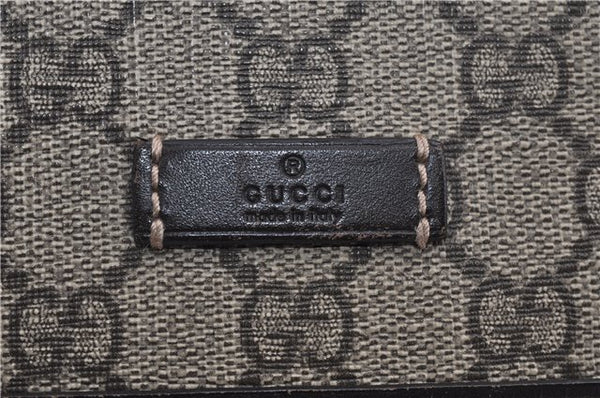 Authentic GUCCI Shoulder Cross Body Bag Purse GG PVC Leather 223666 Brown 7707F