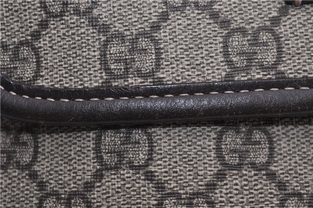 Authentic GUCCI Shoulder Cross Body Bag Purse GG PVC Leather 223666 Brown 7707F