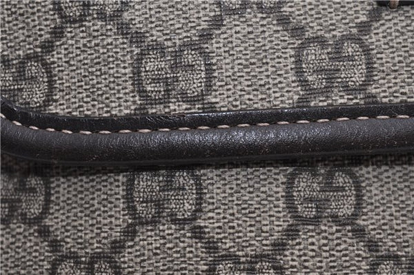 Authentic GUCCI Shoulder Cross Body Bag Purse GG PVC Leather 223666 Brown 7707F