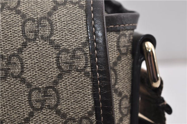 Authentic GUCCI Shoulder Cross Body Bag Purse GG PVC Leather 223666 Brown 7707F