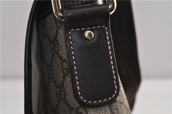 Authentic GUCCI Shoulder Cross Body Bag Purse GG PVC Leather 223666 Brown 7707F