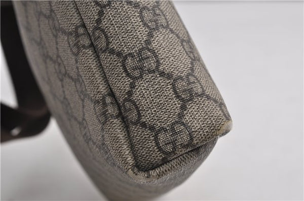 Authentic GUCCI Shoulder Cross Body Bag Purse GG PVC Leather 223666 Brown 7707F