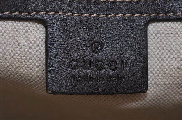 Authentic GUCCI Shoulder Cross Body Bag Purse GG PVC Leather 223666 Brown 7707F