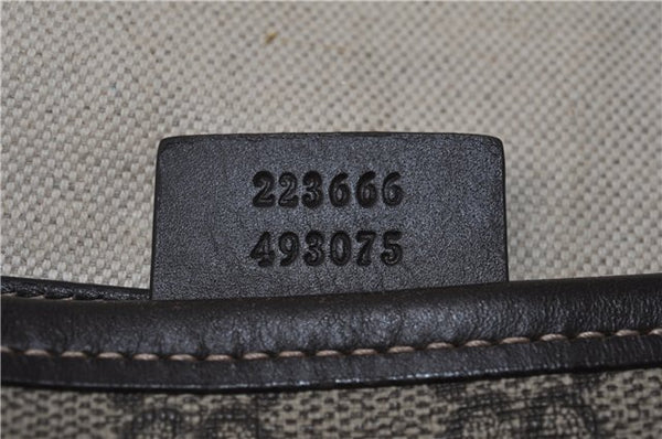 Authentic GUCCI Shoulder Cross Body Bag Purse GG PVC Leather 223666 Brown 7707F