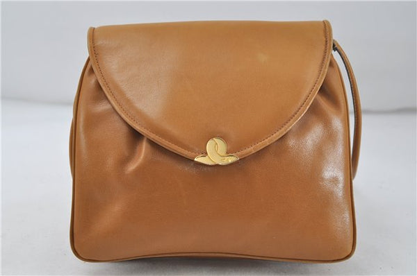 Authentic Ferragamo Vintage Leather Shoulder Cross Body Bag Purse Brown 7710D