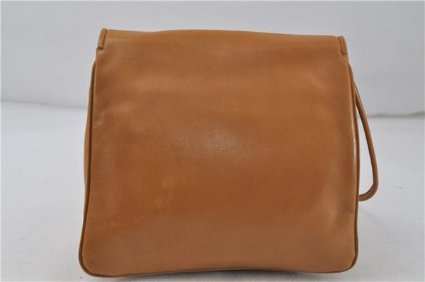 Authentic Ferragamo Vintage Leather Shoulder Cross Body Bag Purse Brown 7710D