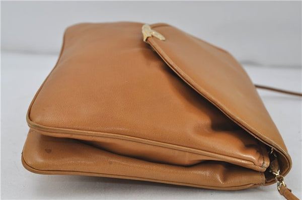 Authentic Ferragamo Vintage Leather Shoulder Cross Body Bag Purse Brown 7710D