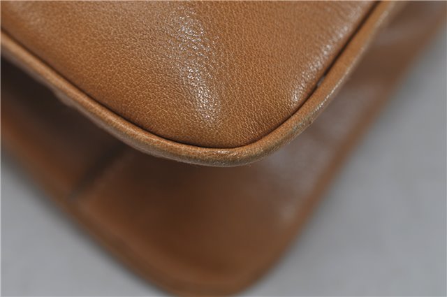 Authentic Ferragamo Vintage Leather Shoulder Cross Body Bag Purse Brown 7710D