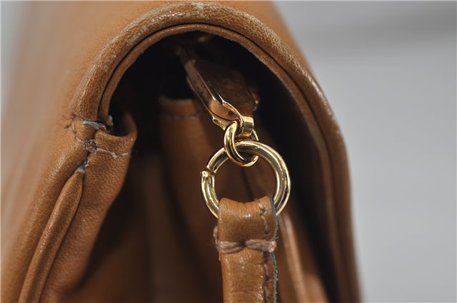 Authentic Ferragamo Vintage Leather Shoulder Cross Body Bag Purse Brown 7710D