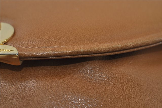 Authentic Ferragamo Vintage Leather Shoulder Cross Body Bag Purse Brown 7710D