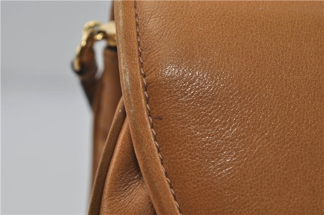 Authentic Ferragamo Vintage Leather Shoulder Cross Body Bag Purse Brown 7710D