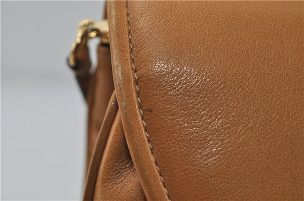 Authentic Ferragamo Vintage Leather Shoulder Cross Body Bag Purse Brown 7710D