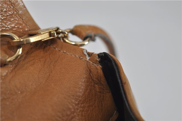 Authentic Ferragamo Vintage Leather Shoulder Cross Body Bag Purse Brown 7710D