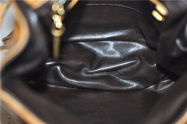 Authentic Ferragamo Vintage Leather Shoulder Cross Body Bag Purse Brown 7710D