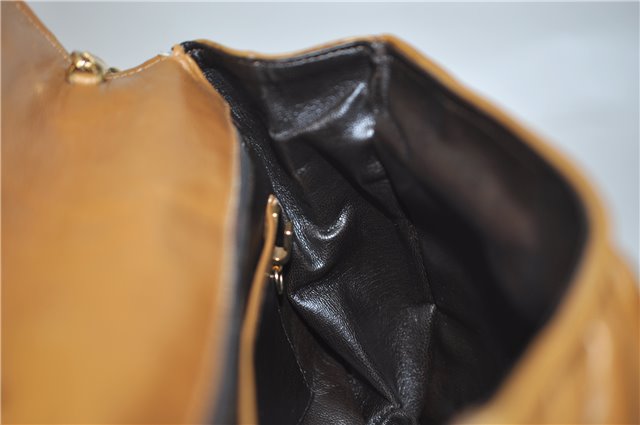 Authentic Ferragamo Vintage Leather Shoulder Cross Body Bag Purse Brown 7710D
