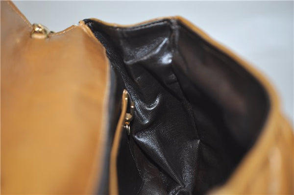 Authentic Ferragamo Vintage Leather Shoulder Cross Body Bag Purse Brown 7710D