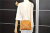 Authentic Ferragamo Vintage Leather Shoulder Cross Body Bag Purse Brown 7710D