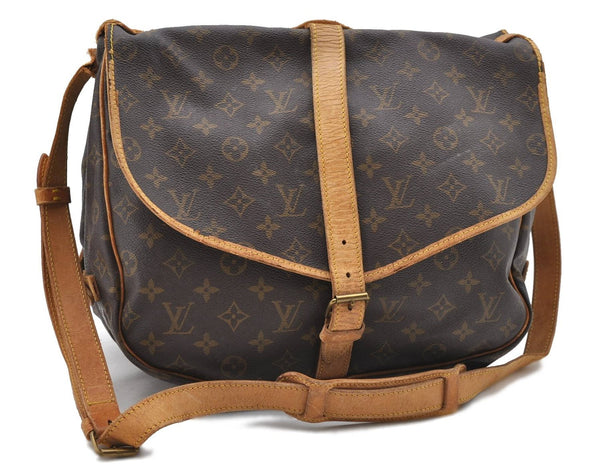 Auth LOUIS VUITTON Monogram Saumur 35 Shoulder Cross Bag M42254 LV Junk 7711C