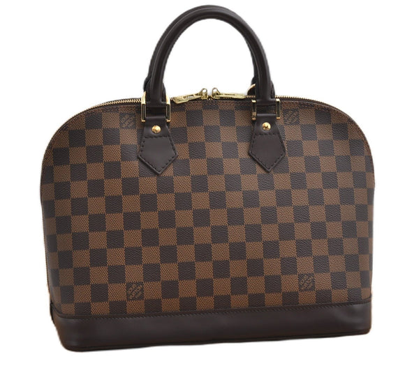 Authentic Louis Vuitton Damier Alma Hand Bag Purse N51131 LV 7712F