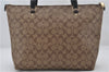 Authentic COACH Signature Shoulder Tote Bag PVC Leather F79609 Brown 7713E