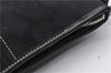 Authentic COACH Signature Shoulder Bag Purse Canvas Leather Black 7714E