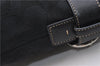 Authentic COACH Signature Shoulder Bag Purse Canvas Leather Black 7714E