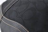 Authentic COACH Signature Shoulder Bag Purse Canvas Leather Black 7714E