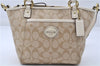 Authentic COACH Signature 2Way Tote Hand Bag PVC Leather F20097 Beige 7717E