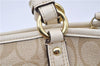 Authentic COACH Signature 2Way Tote Hand Bag PVC Leather F20097 Beige 7717E