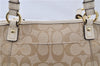 Authentic COACH Signature 2Way Tote Hand Bag PVC Leather F20097 Beige 7717E