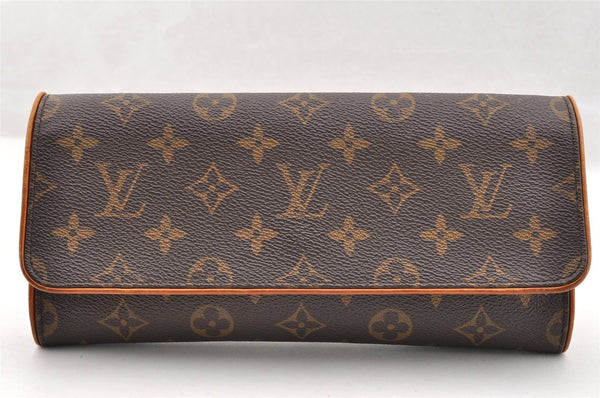 Authentic Louis Vuitton Monogram Pochette Twin GM Shoulder Bag M51852 LV 7718I