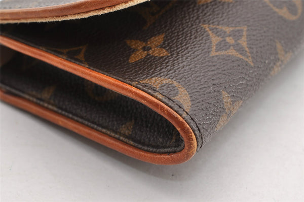 Authentic Louis Vuitton Monogram Pochette Twin GM Shoulder Bag M51852 LV 7718I