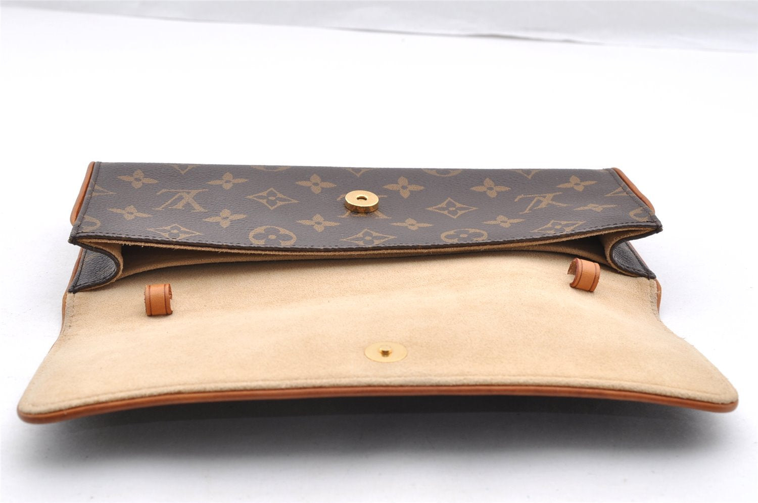 Authentic Louis Vuitton Monogram Pochette Twin GM Shoulder Bag M51852 LV 7718I