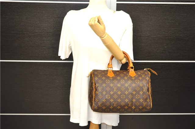 Authentic LOUIS VUITTON Monogram Speedy 30 Hand Bag M41526 LV 7721C